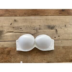 Victoria's Secret Smooth White Satin 34DD Very Sexy Push-Up Strapless Bra VS